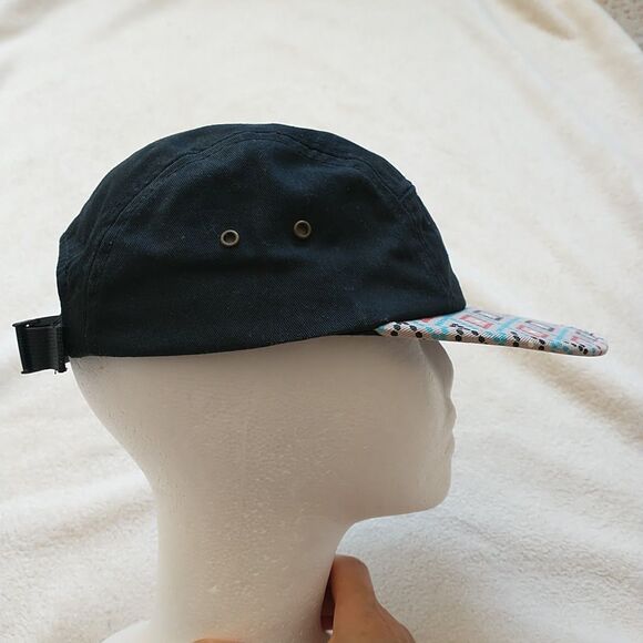 HUF Hex Volley Cap Hat Unisex OS Black Diamond Bill Cotton Logo Strap Back USA - Picture 7 of 12